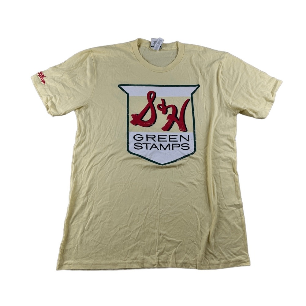 Local Vyntage T-Shirt Men L Yellow S&H Green Stamps Logo Cotton USA Streetwear